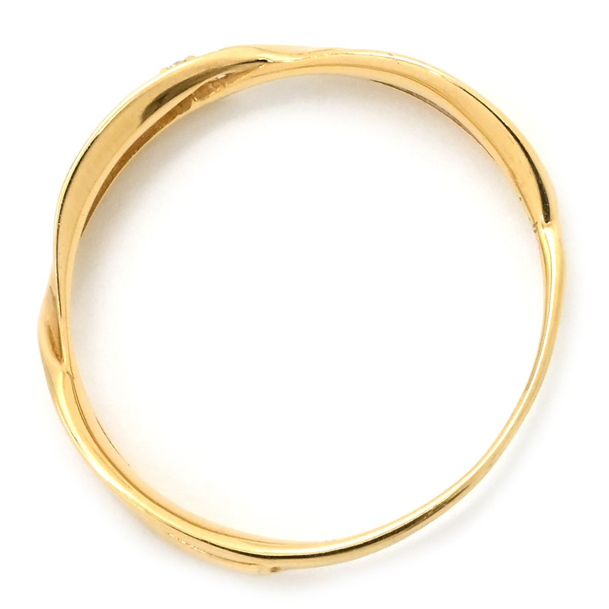 リング 指輪 ジュピター JUPITER ダイヤ イエローゴールド Au 750 18 K 18金 1 P 1石 1粒 ソリテール ウェーブ ツイスト ピンキーリング 5号 リング 指輪 アクセサリー レディース