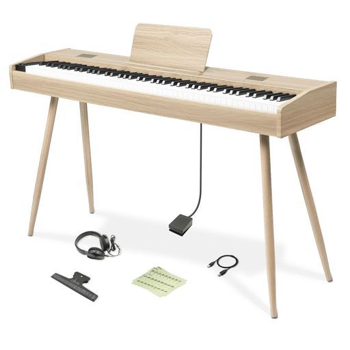 ハンマーアクション鍵盤木目調モデル】Longeye電子ピアノ88鍵MOLD1X