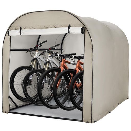 Euker ユーカー サイクルポートサイクルハウス自転車テントガレージ防水頑丈収納梅雨対策3台用 カーキ色