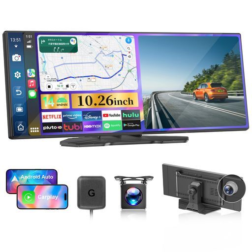 .com.jp -ナビ Carplay ドラレコの1台3役 NZACEディスプレイオーディオ10.25インチYouTubeやNetflixが見れるワイヤレスCarPlay|Androidauto対応 8コアCPU 4 GB