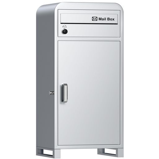 複数投函 |ポスト一体型|大容量 VARNIC宅配ボックス組み立て不要屋外大容量宅配BOX防水 防錆据え置きベース マグネットシート付き郵便受け盗難防止両開扉戸建て用個人宅 シルバ…