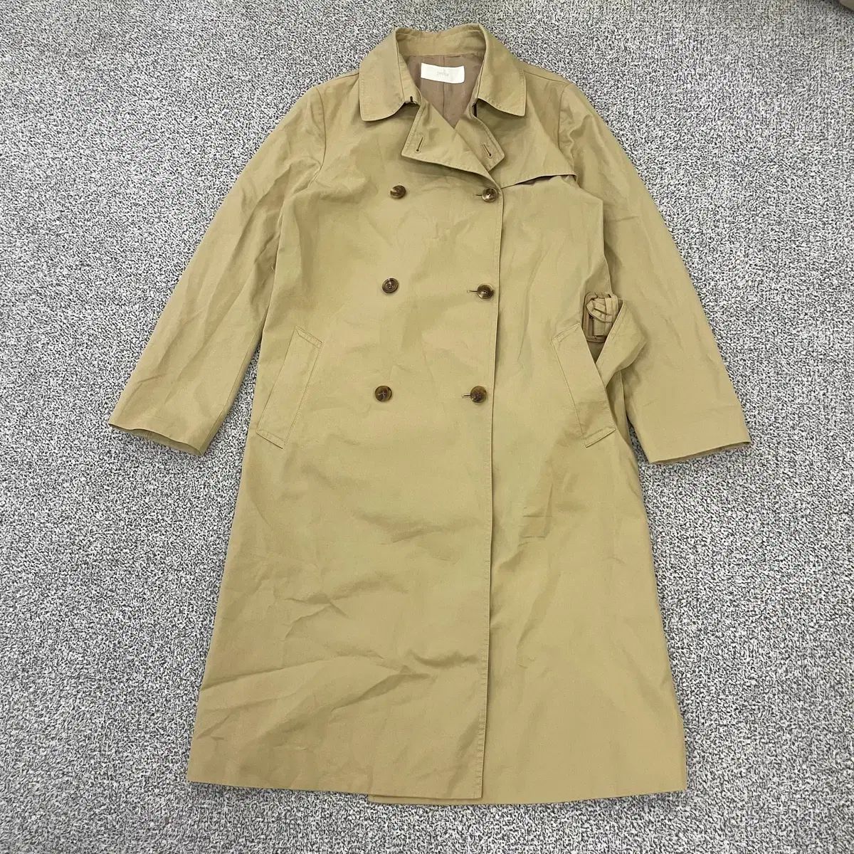 実寸 The SYSTEM ベージュ ダブルボタン トレンチコート 1230 HS 1