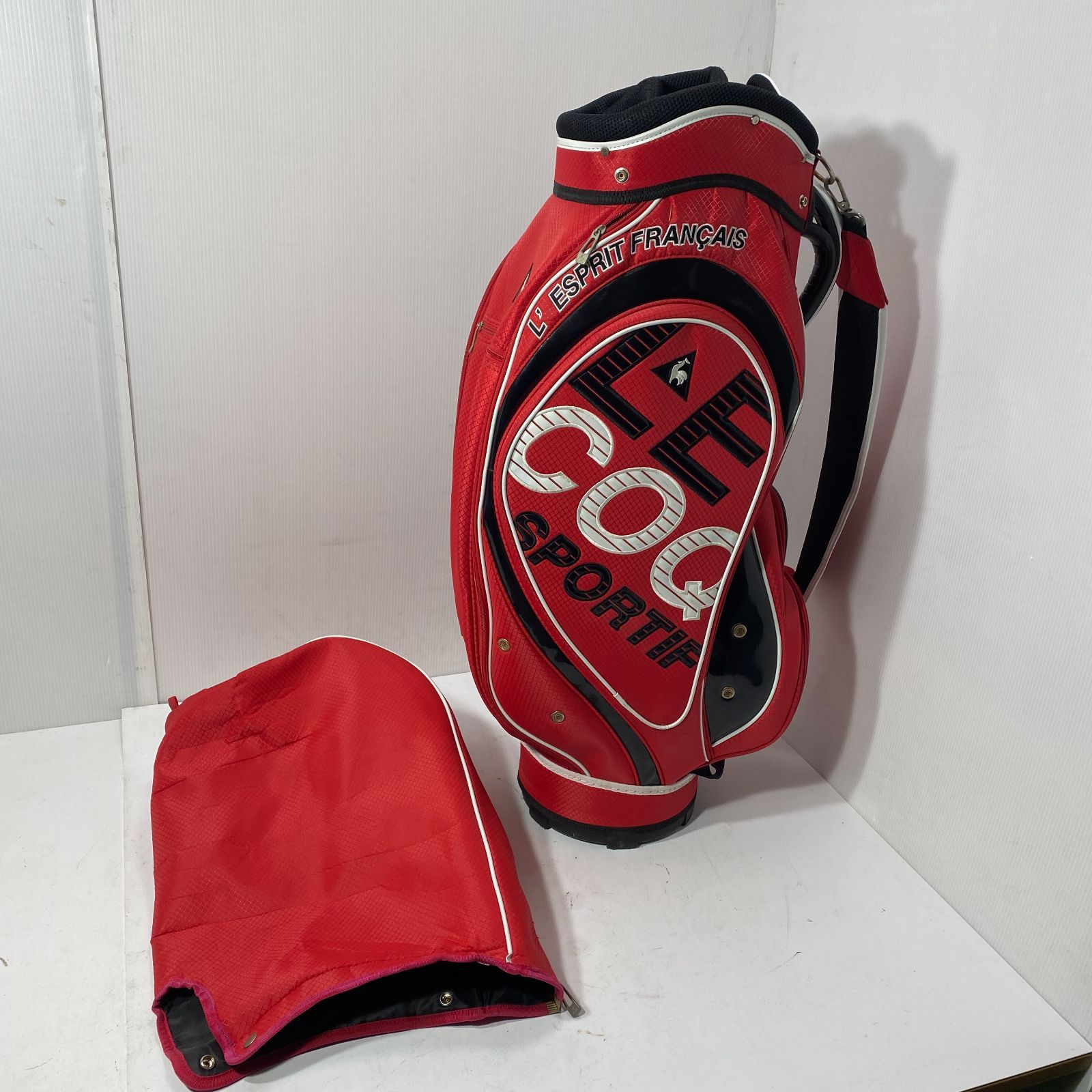 le coq sportif GOLF ルコック ゴルフ キャディーバッグ カバー付き 9.8インチ ５分割 レッド L 1203|大1352