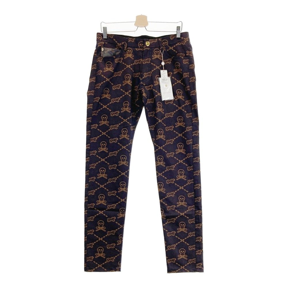 サイズ 48 MARK-LONA マークアンドロナ 2025年モデル ウィンドブレーカー パンツ スカル 迷彩 カモフラ柄 ネイビー系 ゴルフウェア メンズ ストスト