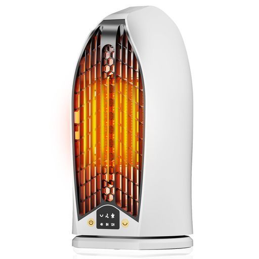 セラミックヒーター小型電気ストーブ1200WPTC省エネ1秒即熱90度自動首