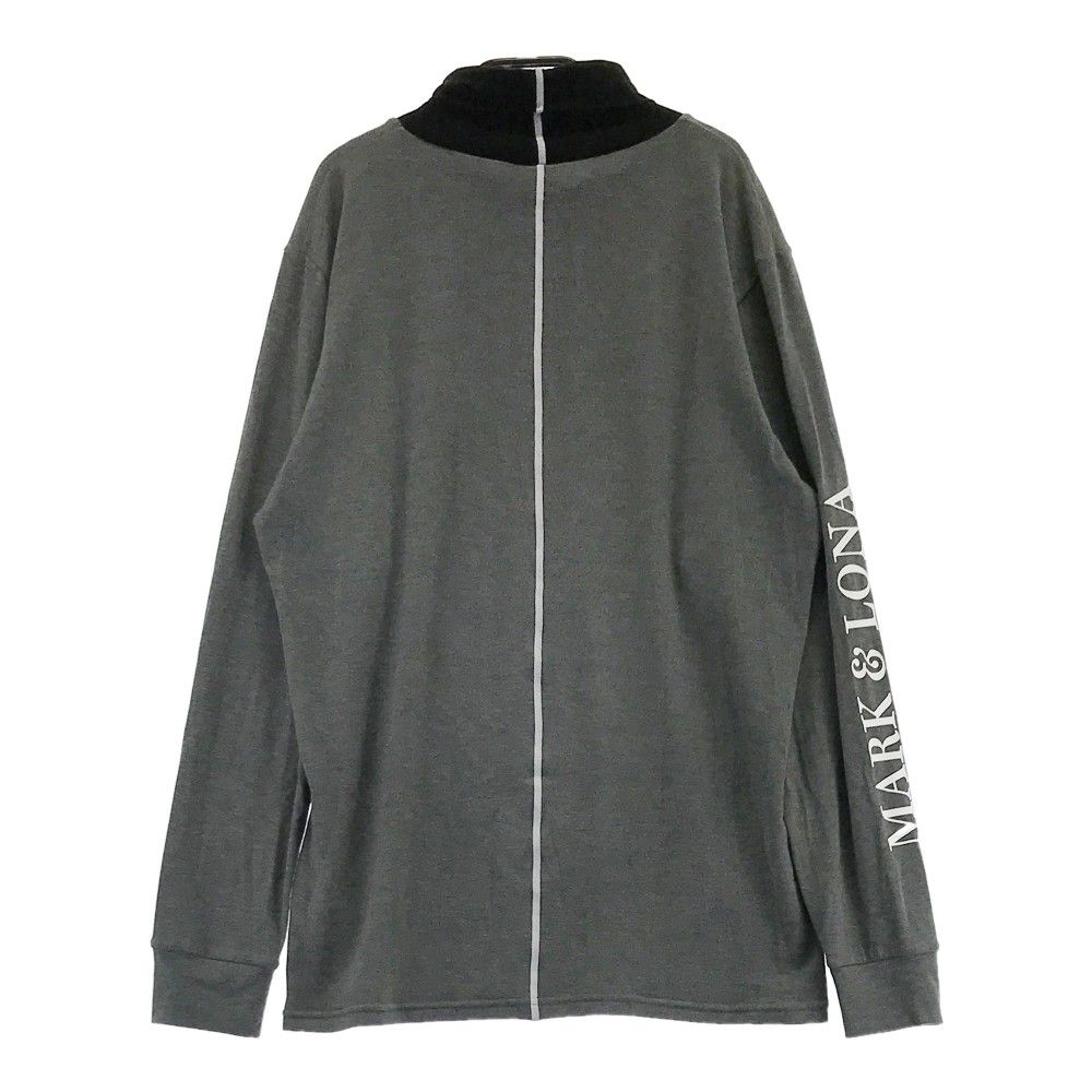 サイズ 48 MARK-LONA マークアンドロナ 2025年 長袖モックネックTシャツ グレー系 ゴルフウェア メンズ ストスト