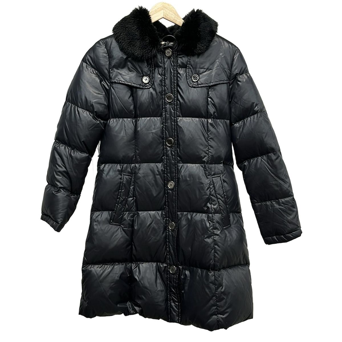 バーバリーロンドン★ダウンコート★黒★38 未使用級/グースダウン】バーバリーロンドン 38 黒 メガチェック