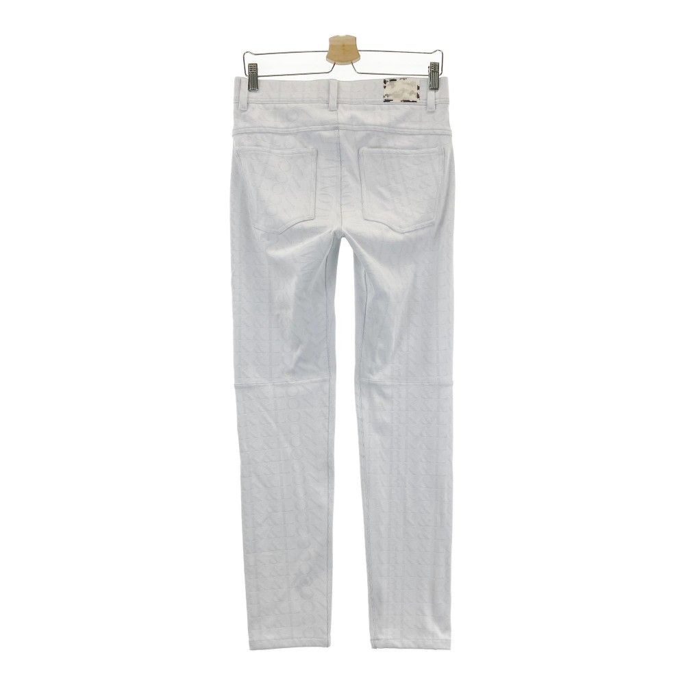 サイズ 44 MARK-LONA マークアンドロナ ストレッチパンツ ロゴ総柄 ホワイト系 ゴルフウェア メンズ ストスト