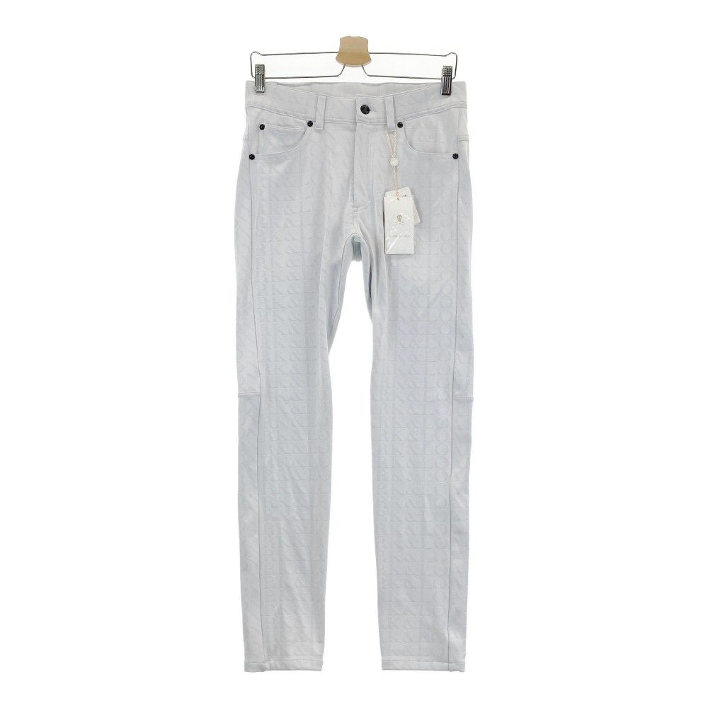 サイズ 44 MARK-LONA マークアンドロナ ストレッチパンツ ロゴ総柄 ホワイト系 ゴルフウェア メンズ ストスト