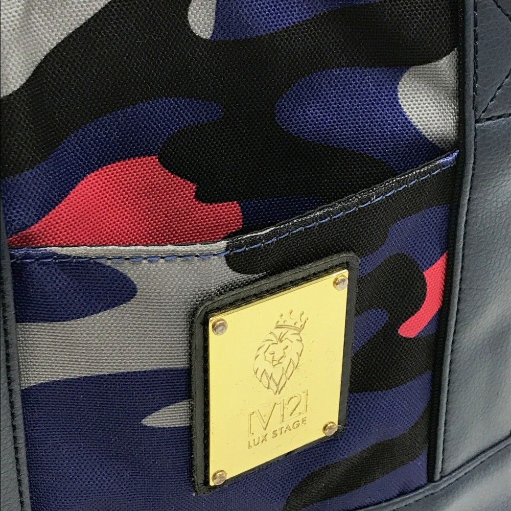 V12 ヴィトゥエルヴ カートバッグ カモフラ 迷彩柄 ネイビー系