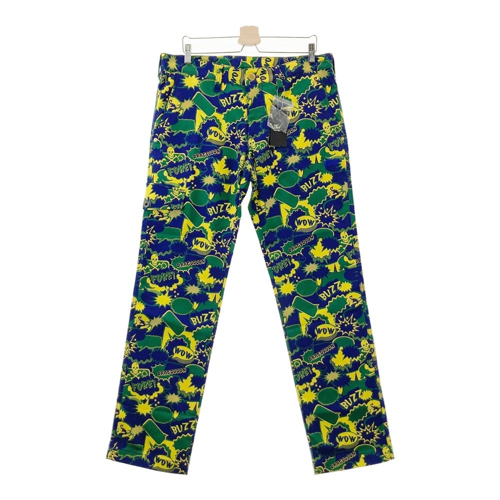 サイズ 4 DANCE WITH DRAGON ダンスウィズドラゴン ロングパンツ スカル 総柄 ネイビー系 ゴルフウェア メンズ ストスト