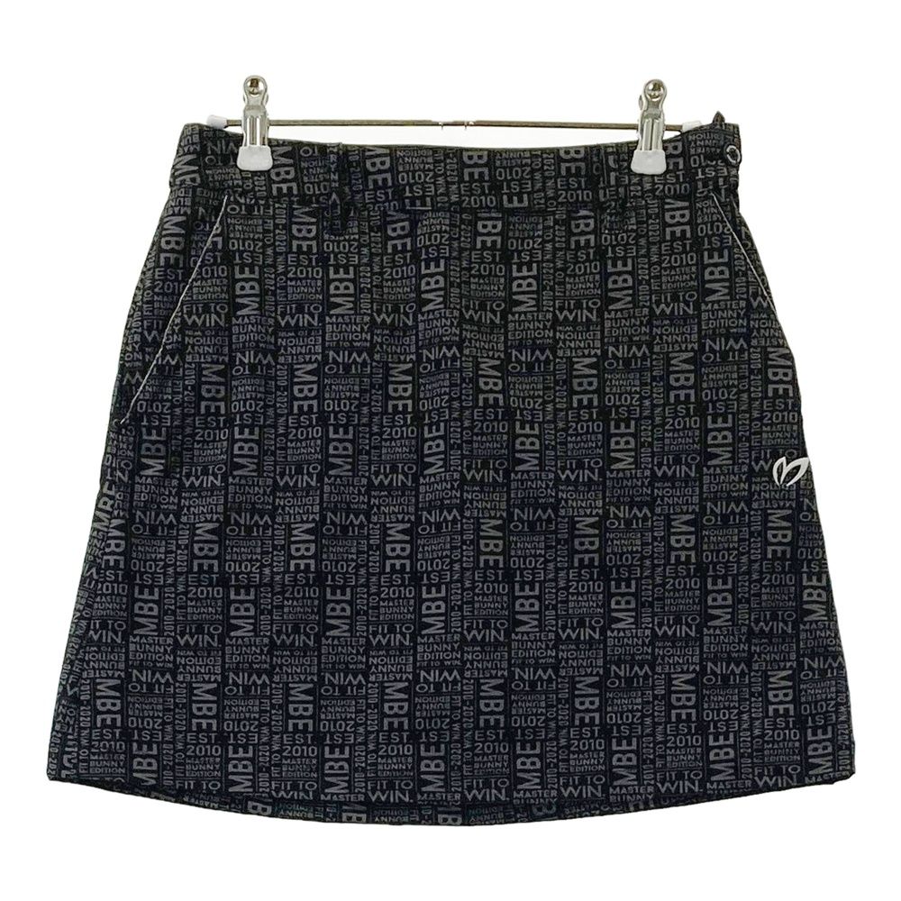 サイズ 00 MASTER BUNNY EDITION マスターバニーエディション ストレッチスカート ロゴ 総柄 ブラック系 ゴルフウェア レディース ストスト