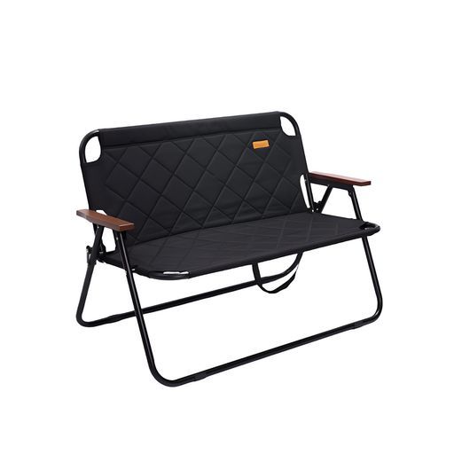 アウトドアチェア軽量2人掛け折りたたみ椅子アルミニ人がけハイバックアウトドアいす折り畳み椅子キャンピングチェア100 kg耐久性キャンプ用品キャンプギア ブラック