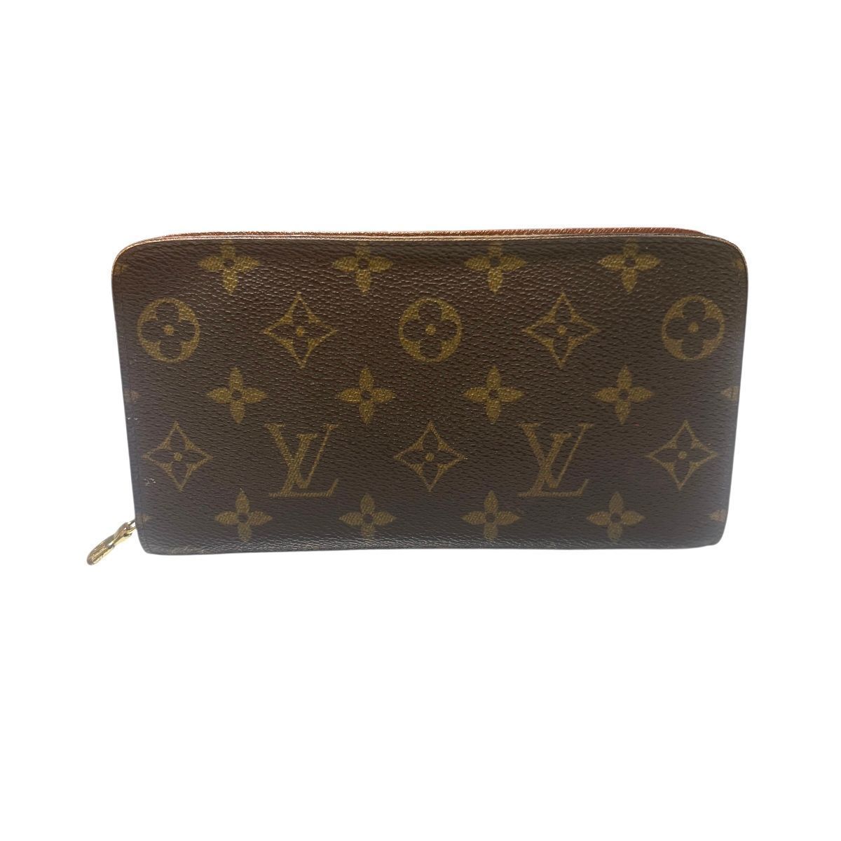 ♪3734 ルイヴィトン 長財布 ポルトモネ ジップ M 61727 TH 0044 モノグラム ラウンドファスナー ブラウン LOUIS VUITTON
