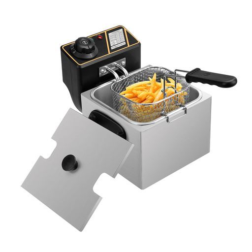 ECHometec 2 Lフライヤー1-2人用電気フライヤー60-200° C温度調節ステンレス卓上フライヤー家庭用