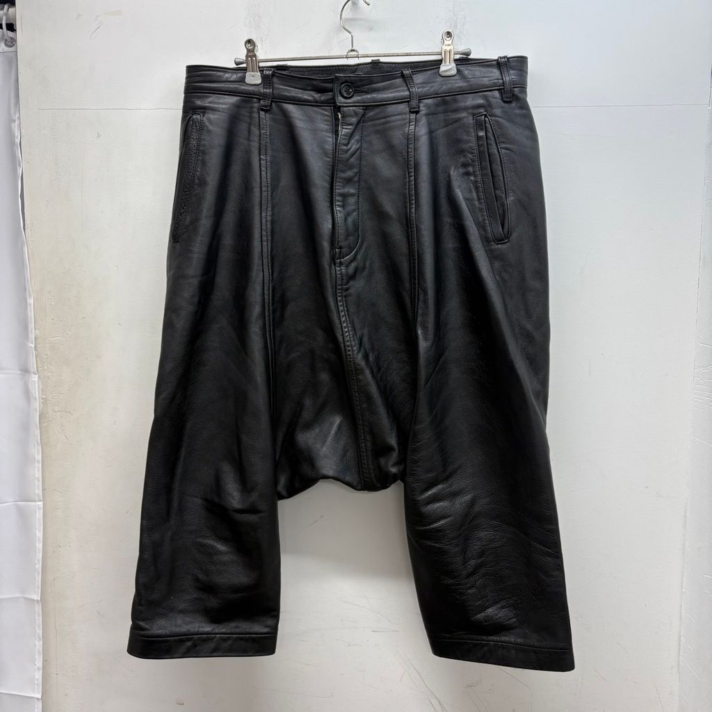 COMME des GARCONS HOMME PLUS コムデギャルソンオムプリュス 13 AW LEATHER SAROUEL PANTS サルエルパンツ PL-P 062 ブラック size M 中目黒B 01