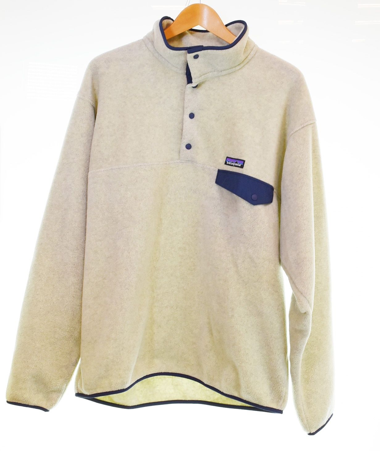 パタゴニア 21 AW ライトウェイト シンチラ スナップT ハーフボタン フリース L ジャケット ホワイト Lサイズ 103 MT-3717