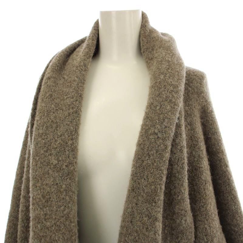 ★美品★ローレン マヌジアン　ロングショール　コート L】ウールナイロンリバー ショールカラーロングコート