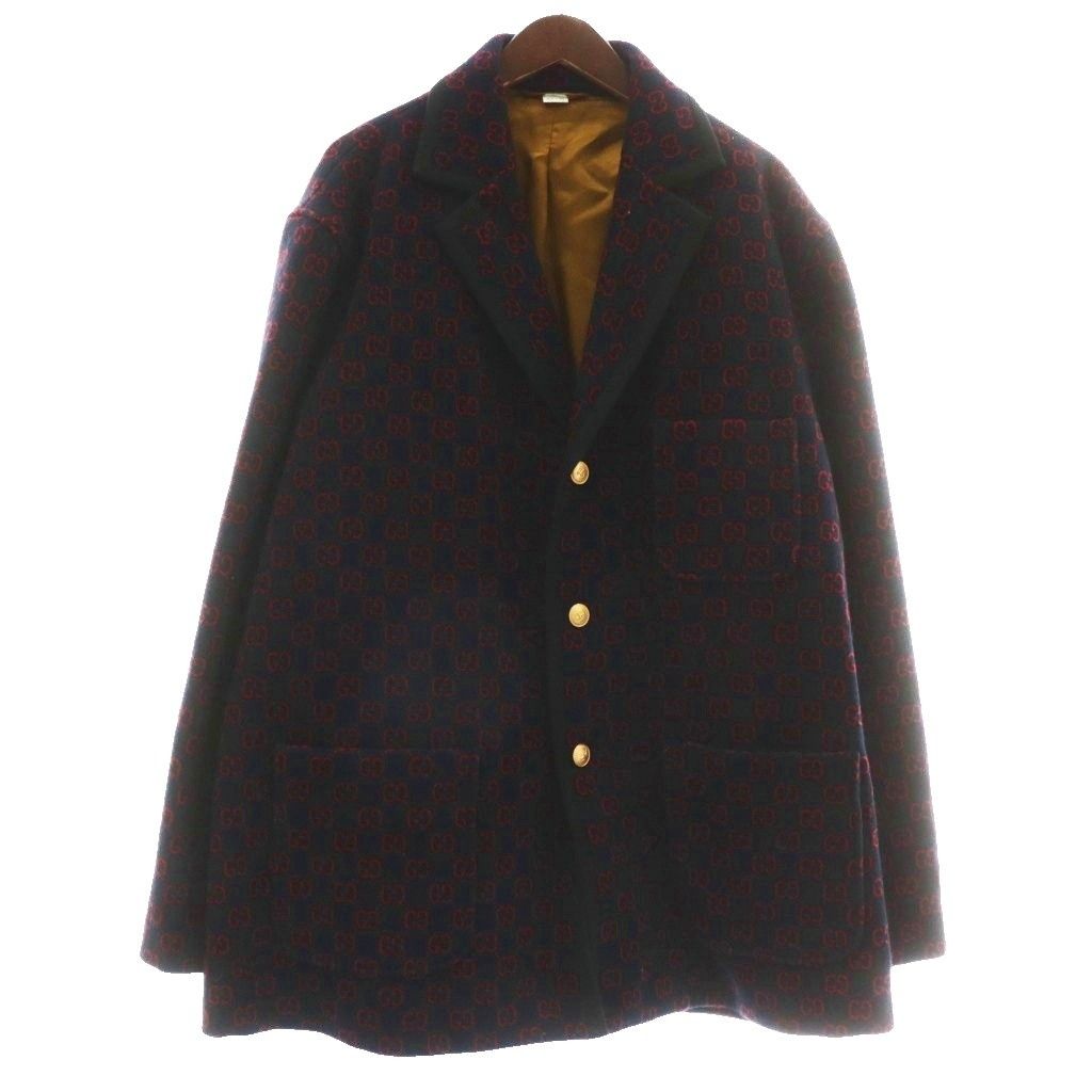 グッチ GUCCI 20SS GGジャガード チェスターコート テーラード