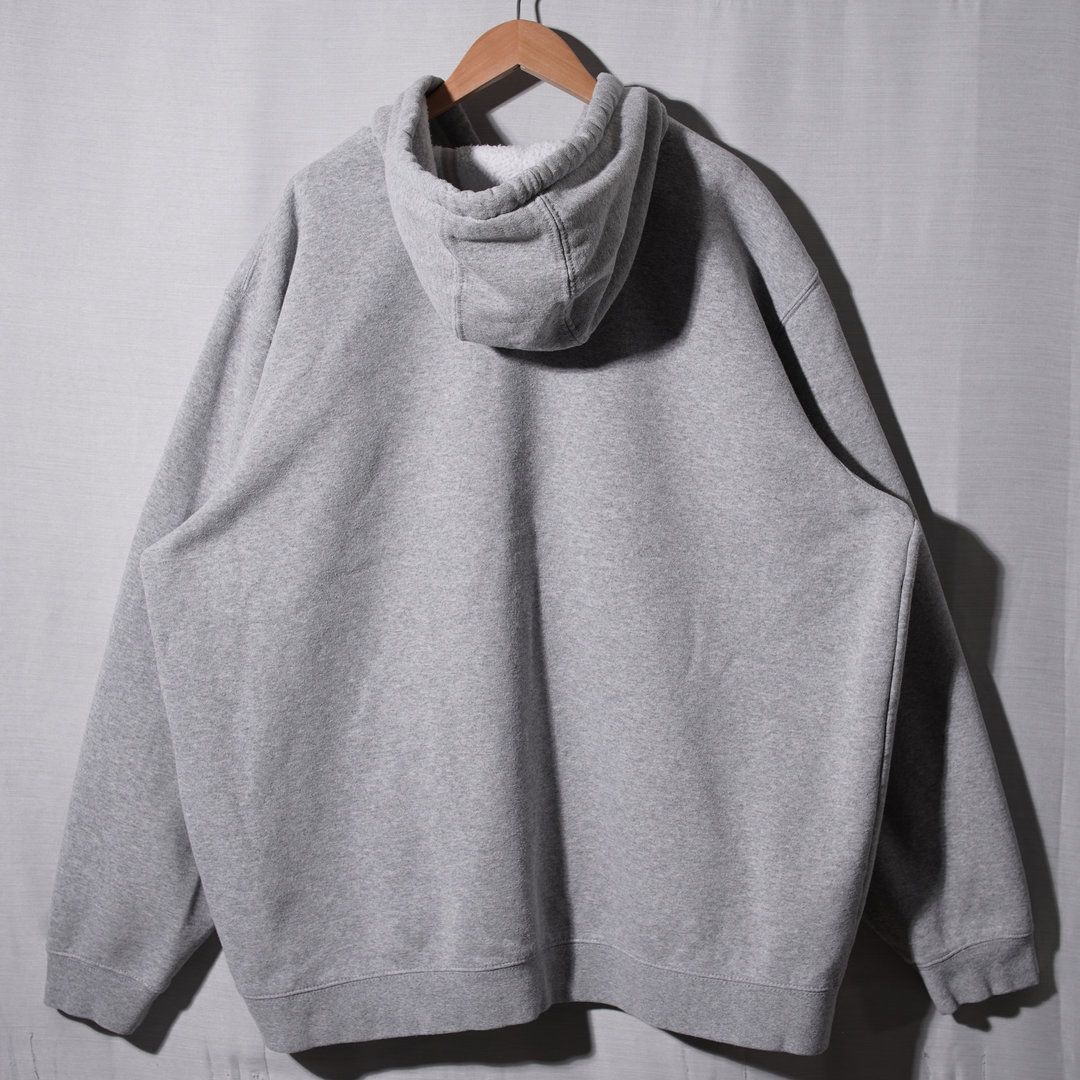 美品 カーハート Carhartt ジップパーカー XXL グレー ロゴ刺繍 ルーズ