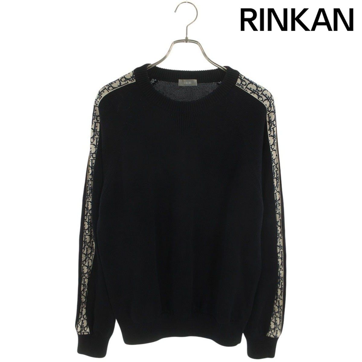 ディオール サイズ:S  113M638AT187 オブリーク切替クルーネックニット 中古 SS13 ディオール 113M638AT187 オブリーク切替クルーネックニット メンズ L
