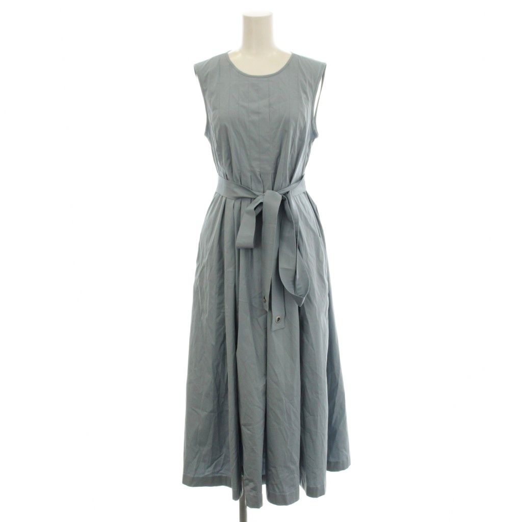 Sマックスマーラ S Max Mara ノースリーブ ワンピース ロング 38 水色 ライトブルー | G