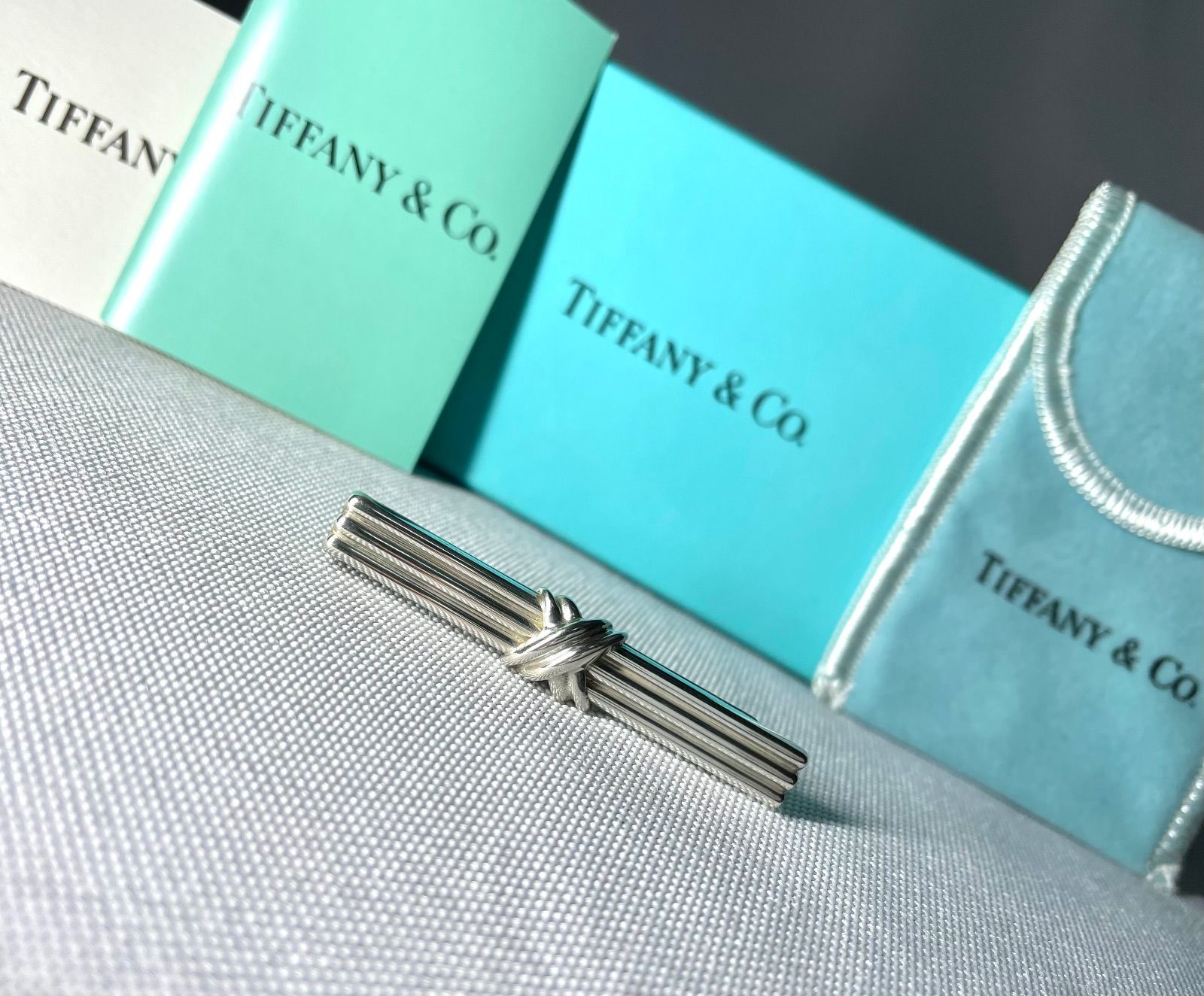 美品 Tiffany ティファニー シグネチャークロス ストライプライン