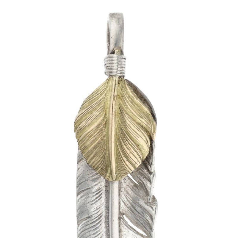 ゴローズ 上金特大フェザー 左向き ネックレストップ メンズ 特大