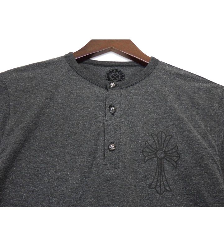 クロムハーツ CHROME HEARTS CHクロス プリント ヘンリーネック 長袖 T