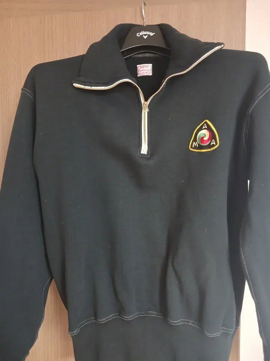 cushman ブラック タートルネック ハーフジップアップ トップス XL