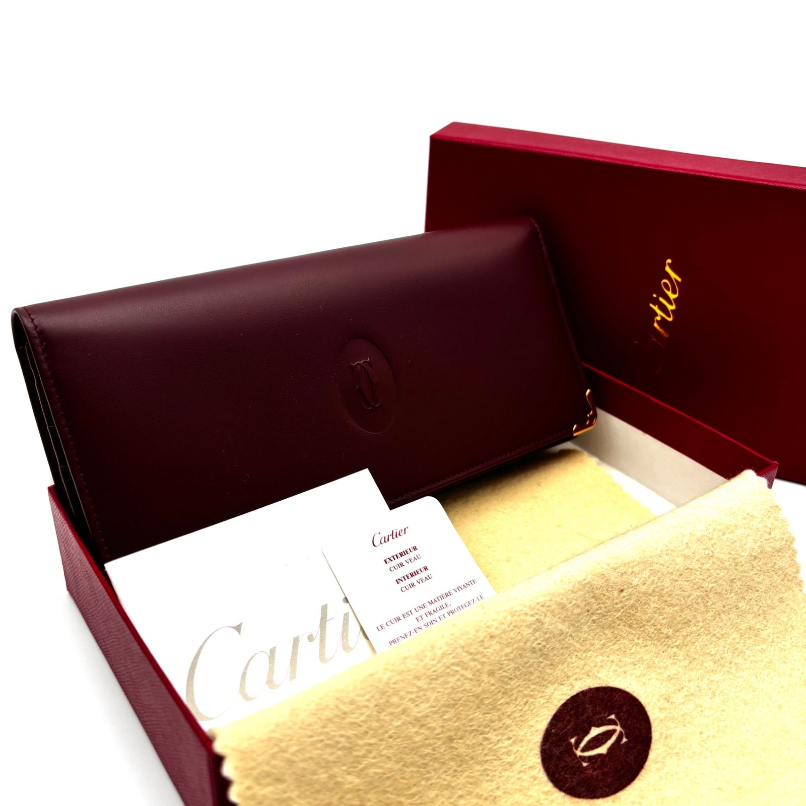 未使用保管品 Cartier カルティエ 長財布 ドゥ マストライン レザー
