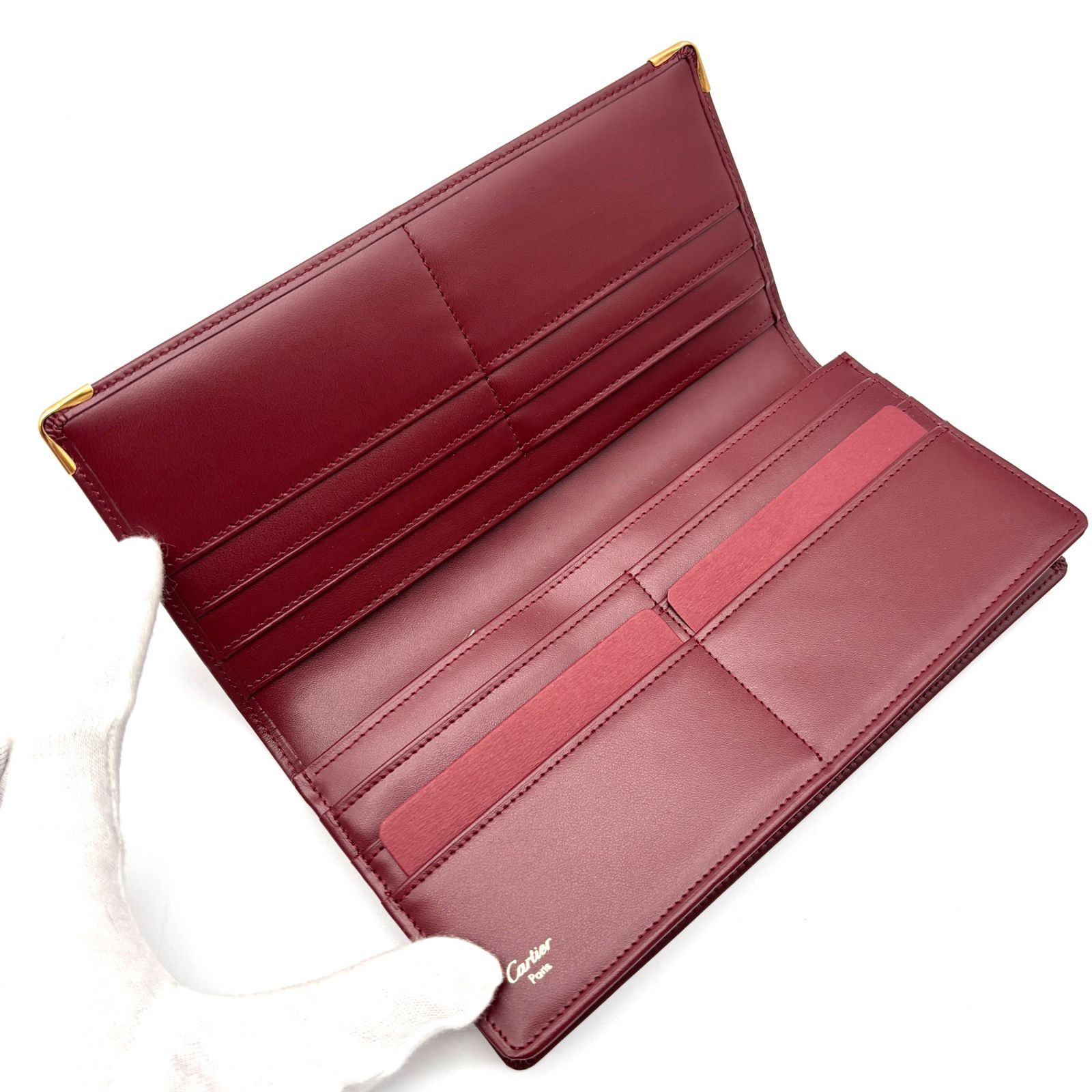 未使用保管品 Cartier カルティエ 長財布 ドゥ マストライン レザー