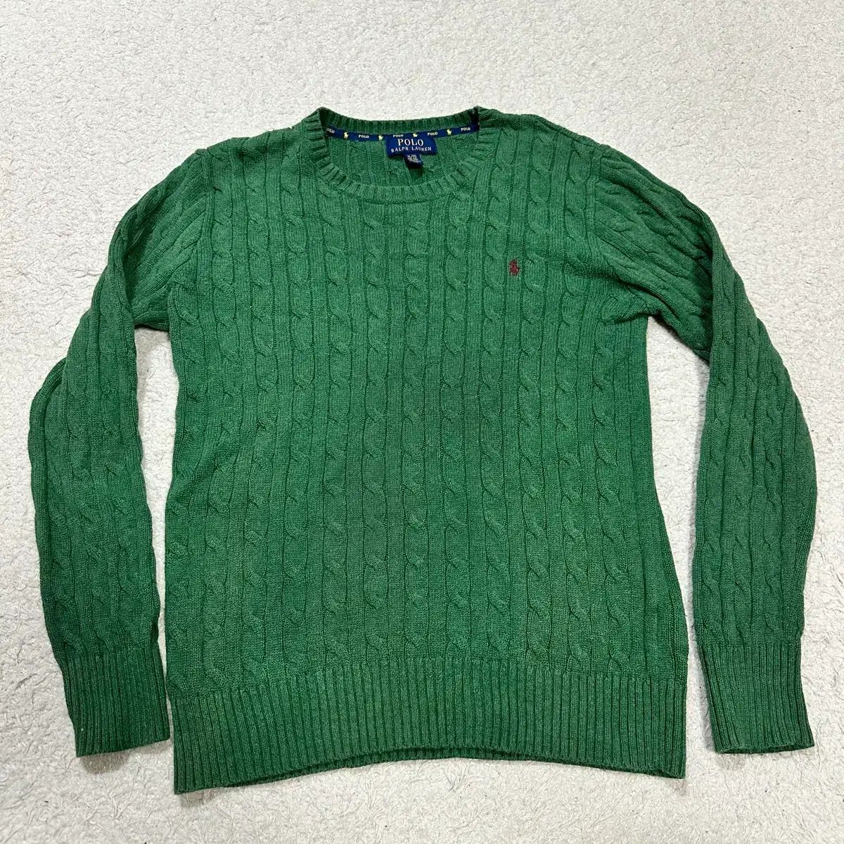ポロラルフローレン ケーブルニット グリーン - メルカリ