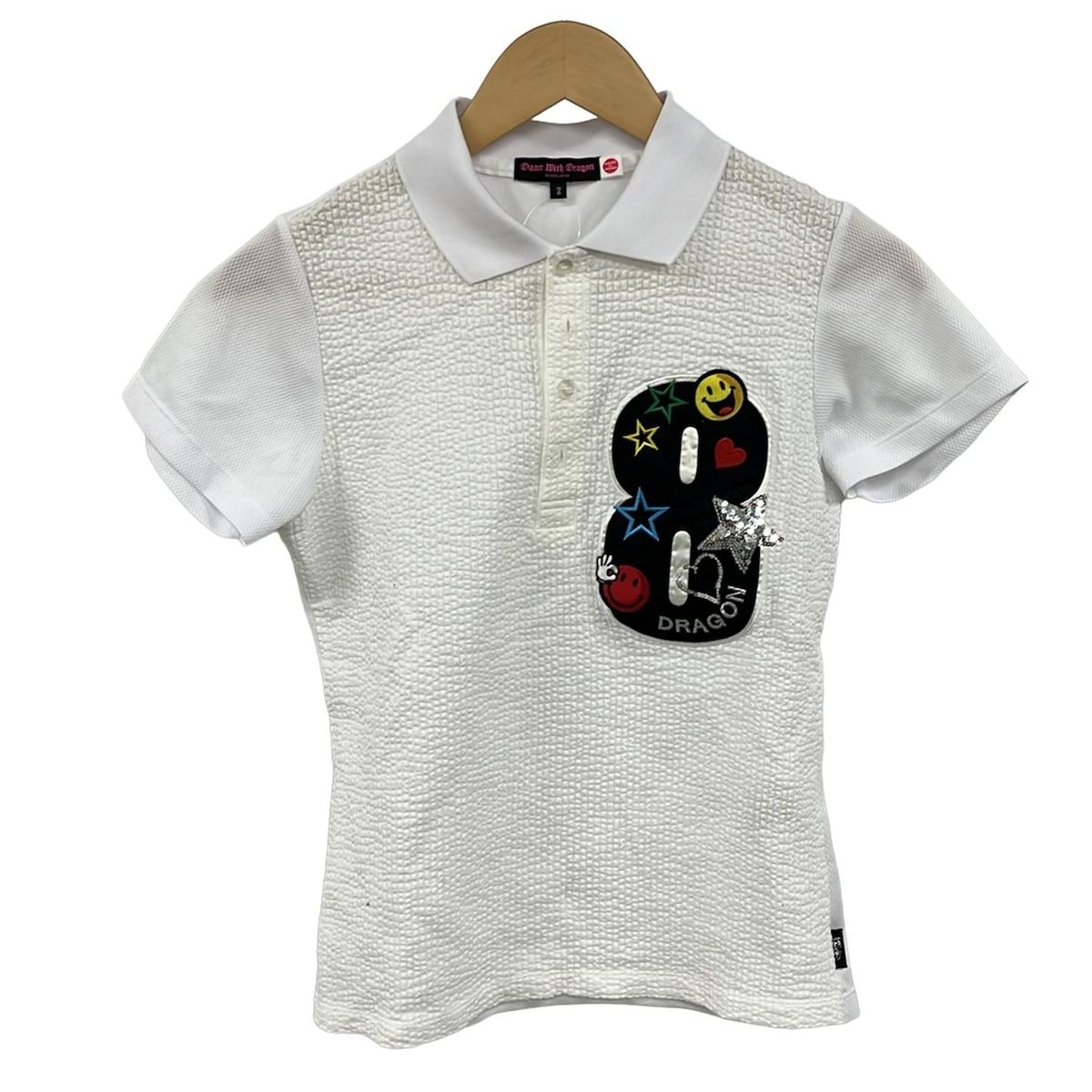 DANCE WITH DRAGON レディース　ポロシャツ DANCE WITH DRAGON(ダンスウィズドラゴン) 半袖ポロシャツ サイズ2 M