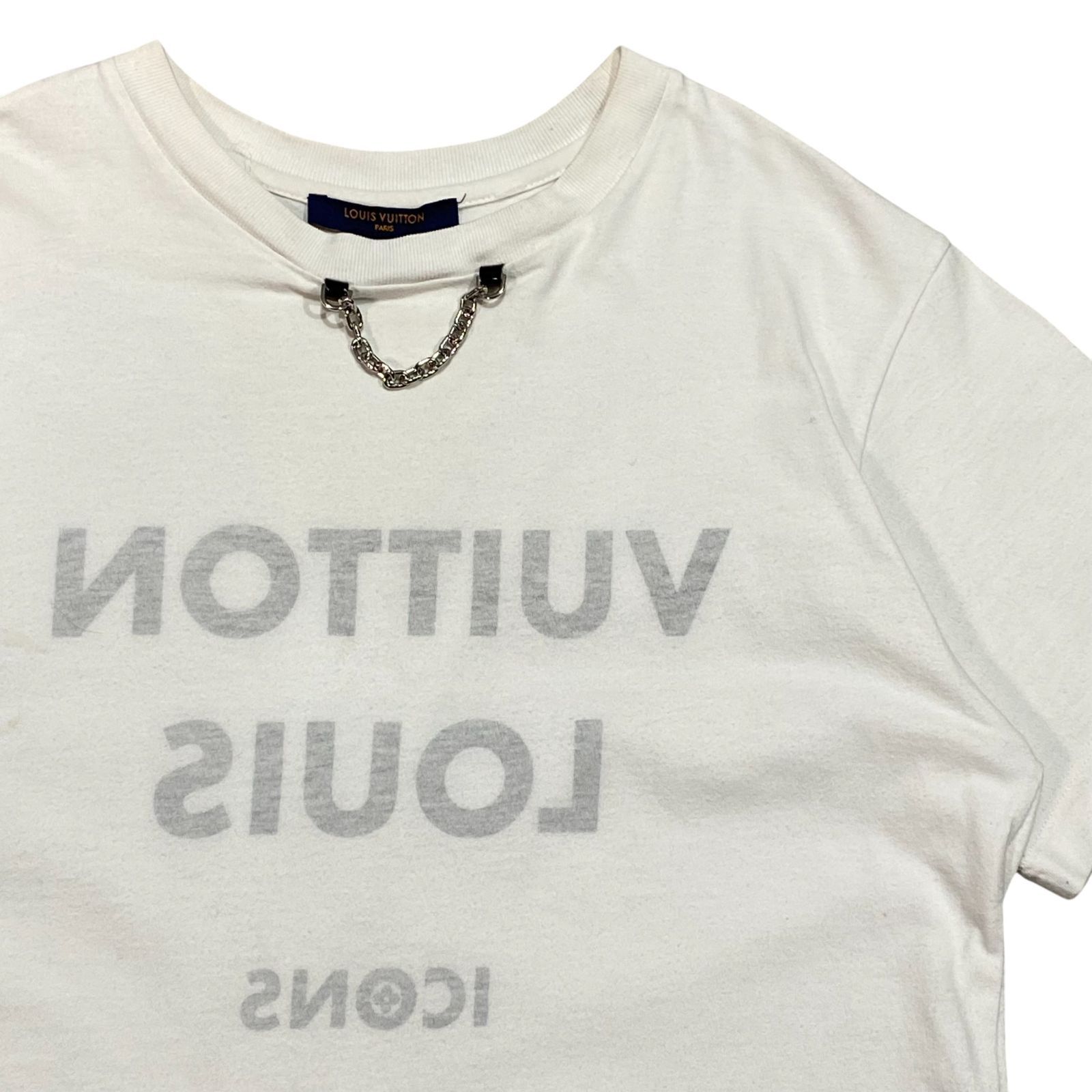 ルイヴィトン Louis Vuitton チェーン付き 反転ロゴプリント Tシャツ