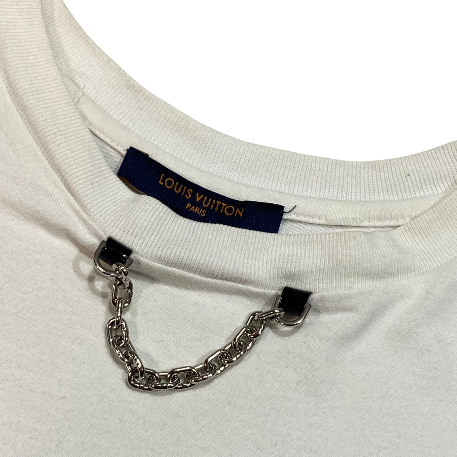 LouisVuitton 美品　チェーン付き　プリントTシャツ ルイヴィトン Louis Vuitton チェーン付き 反転ロゴプリント Tシャツ