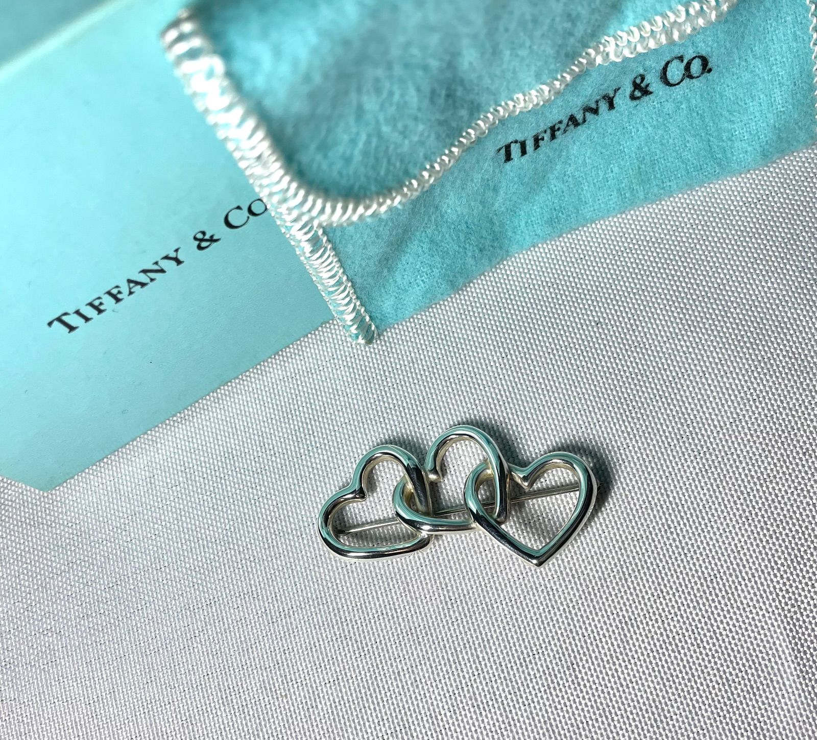 Tiffany ティファニー トリプルオープンハート ブローチ ヴィンテージ