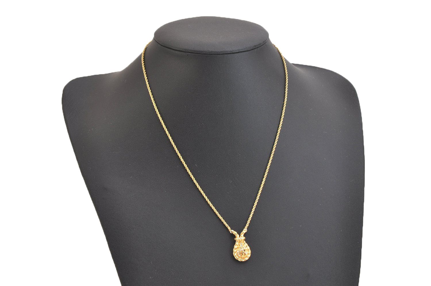 Christian Dior ディオール ゴールド トーン チェーン ラインストーン ペンダント ネックレス CD 5206 N