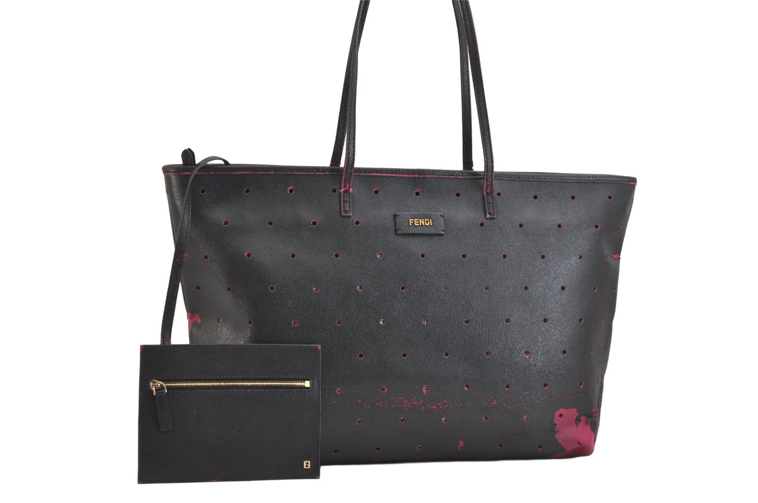 FENDI フェンディ ヴィンテージ レザー ショルダートートバッグ