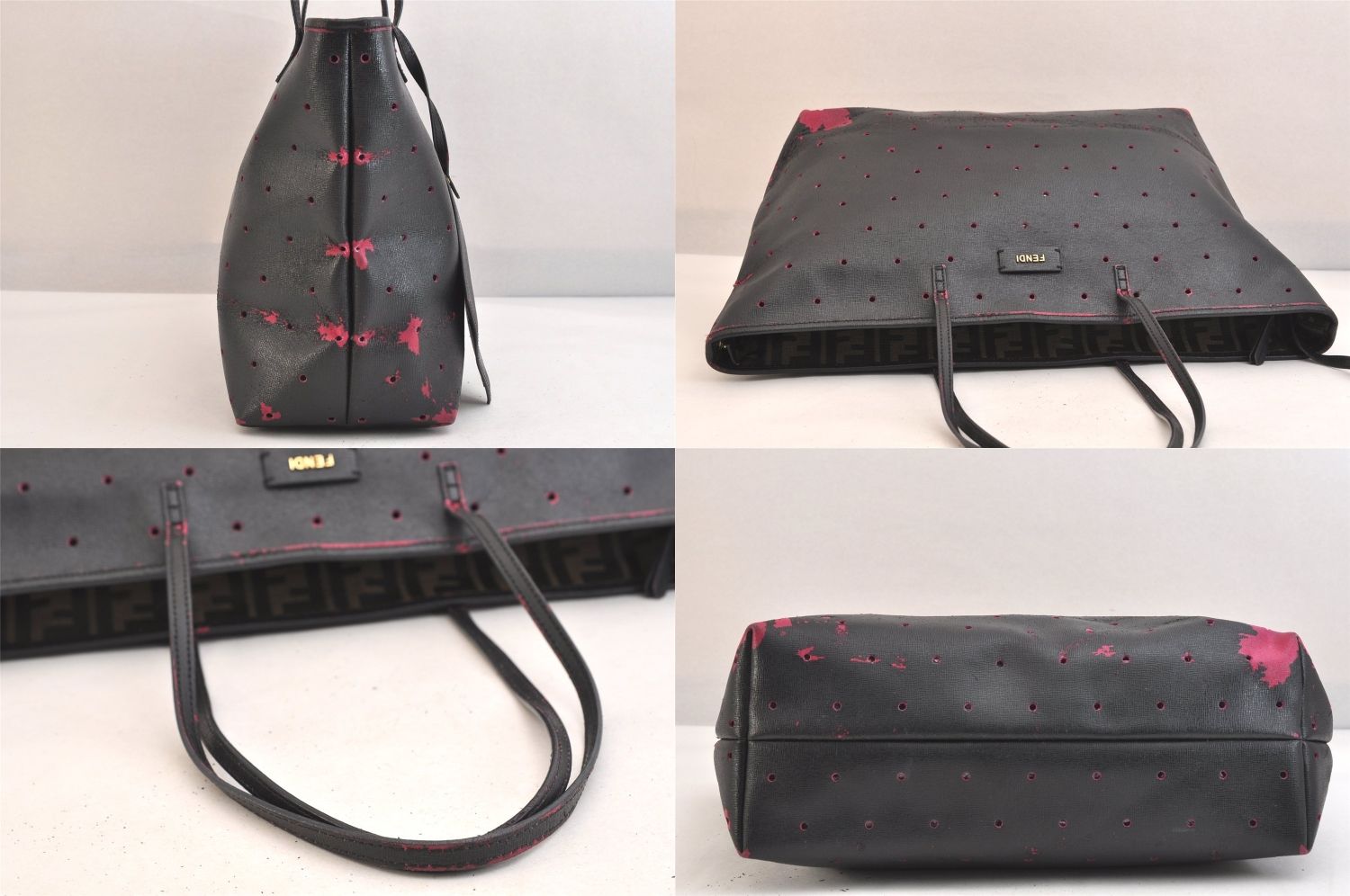 FENDI フェンディ ヴィンテージ レザー ショルダートートバッグ