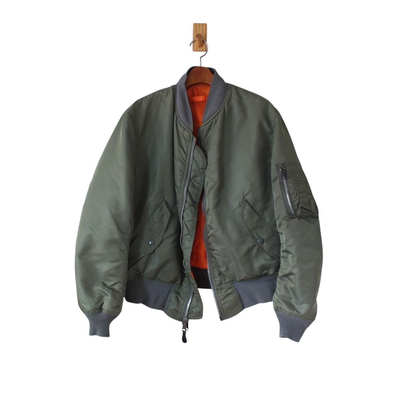 ALPHA アルファ 90s フライトジャケット MA-1 民間用 USA製 セージ