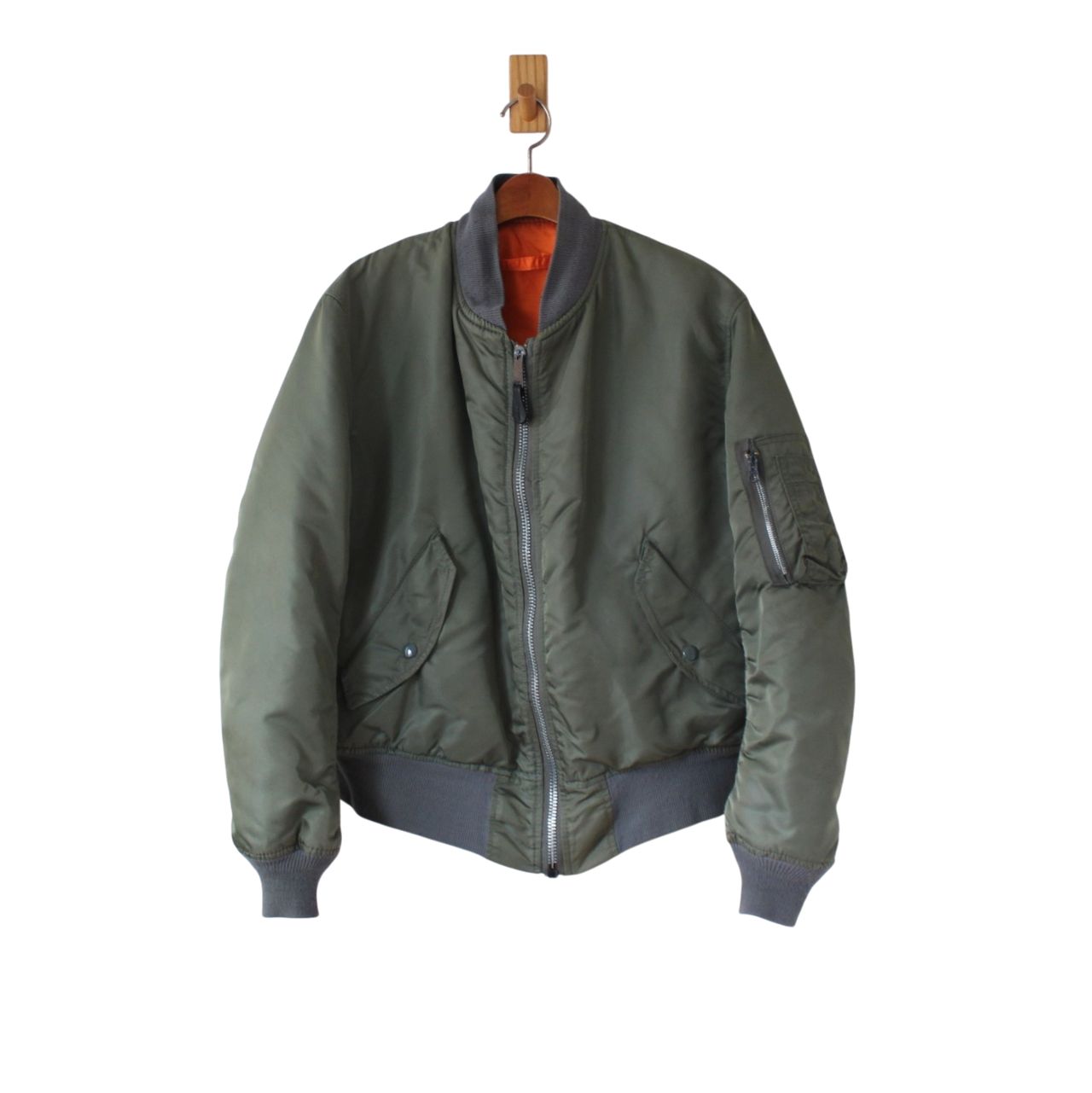 ALPHA アルファ 90s フライトジャケット MA-1 民間用 USA製 セージ
