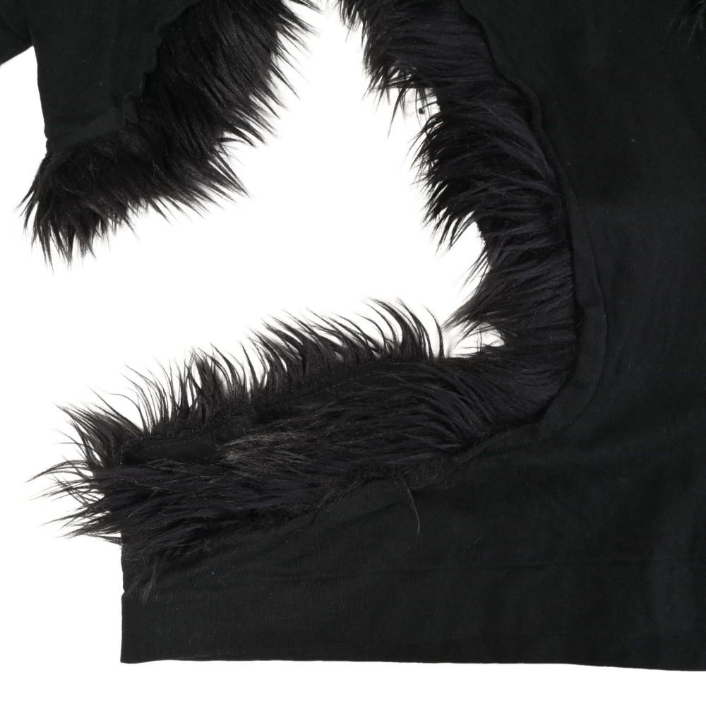 COMME des GARCONS HOMME PLUS ファー切替 カットアウト Tシャツ