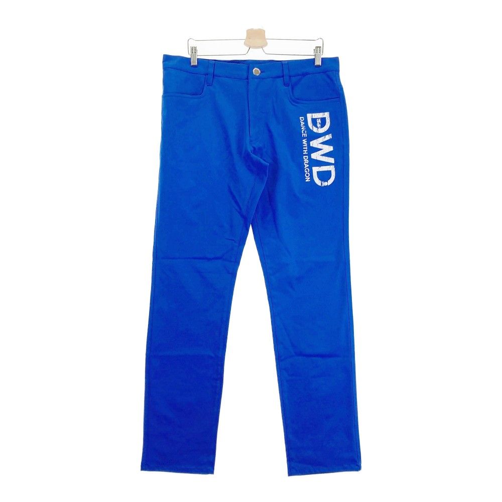 サイズ 4 DANCE WITH DRAGON ダンスウィズドラゴン ロングパンツ ロゴプリント ブルー系 ゴルフウェア メンズ ストスト