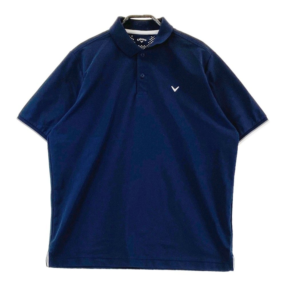 サイズ M キャロウェイ 2025年モデル 半袖ポロシャツ ネイビー系 ゴルフウェア メンズ ストスト