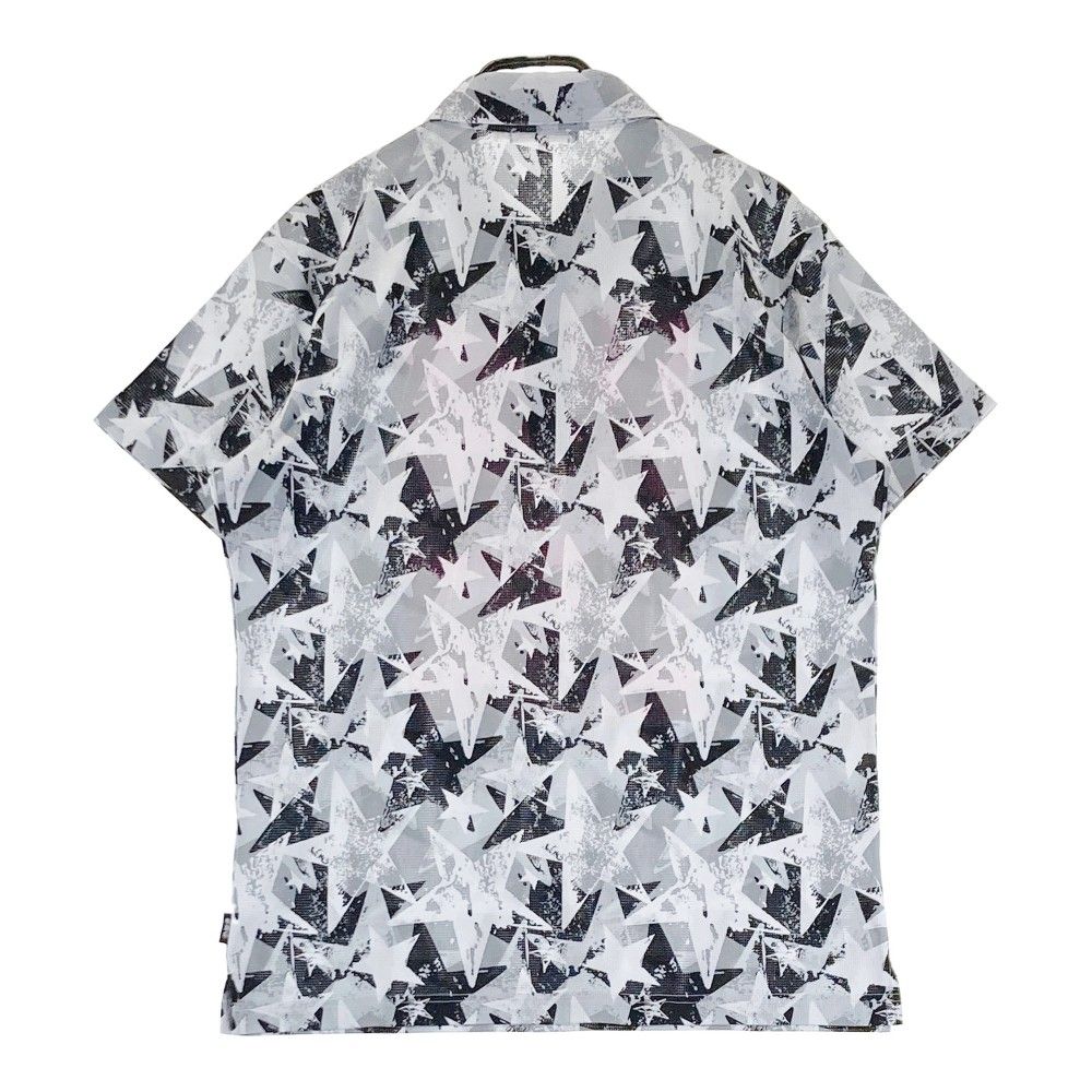 サイズ 3 DANCE WITH DRAGON ダンスウィズドラゴン 半袖ポロシャツ チビドラ 星 総柄 グレー系 ゴルフウェア メンズ ストスト