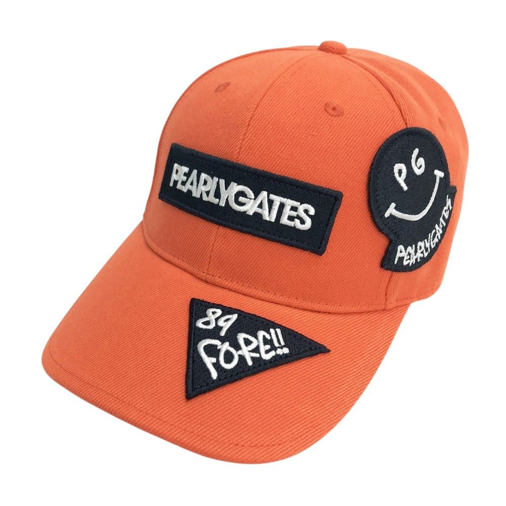 PEARLY GATES パーリーゲイツ キャップ ニコちゃん オレンジ系 FW 