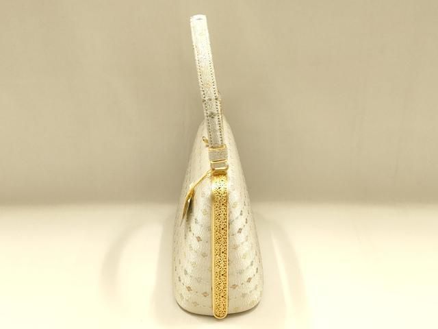 平和屋着物▽和装小物 和装バッグ ハンドバッグ 横段花菱文 金銀糸