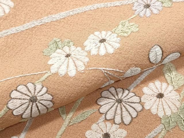 平和屋着物▽訪問着 総刺繍 草花文 さが美扱い 正絹 逸品 CABB6921th