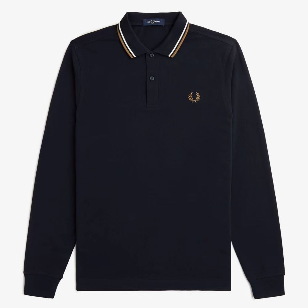 フレッドペリー ポロシャツ 長袖 ロングスリーブ 刺繍ロゴ 月桂冠 M3636 フレッドペリー ポロシャツ 長袖 ロングスリーブ 刺繍ロゴ 月桂冠